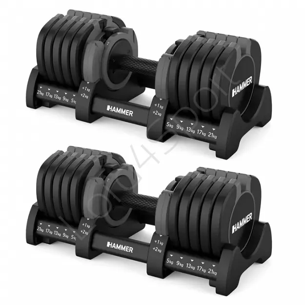 Zestaw hantli regulowanych 2 x 23 kg HAMMER STRONGLOCK 8.0 (bez stojaka)