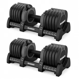 Zestaw hantli regulowanych 2 x 23 kg HAMMER STRONGLOCK 8.0 (bez stojaka)