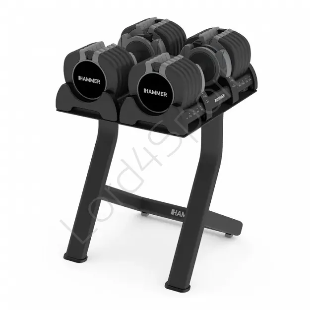 Zestaw hantli regulowanych ze stojakiem 2 x 23 kg HAMMER STRONGLOCK 8.0