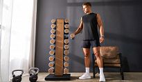Zestaw hantli drewniano-stalowych 1-10 kg ze stojakiem HAMMER - 5