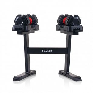 Zestaw hantli regulowanych ze stojakiem 2 x 25 kg HAMMER STRONGLOCK 4.0