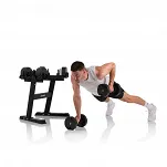 Zestaw hantli regulowanych ze stojakiem HAMMER SMARTLOCK 2x32 kg - 24