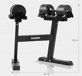Zestaw hantli regulowanych ze stojakiem HAMMER SMARTLOCK 2x32 kg - 4